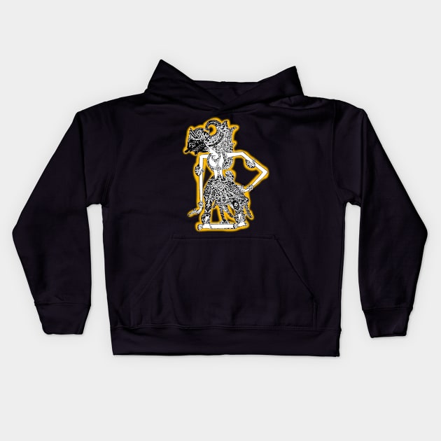 Javanese shadow puppet Kids Hoodie by alvian